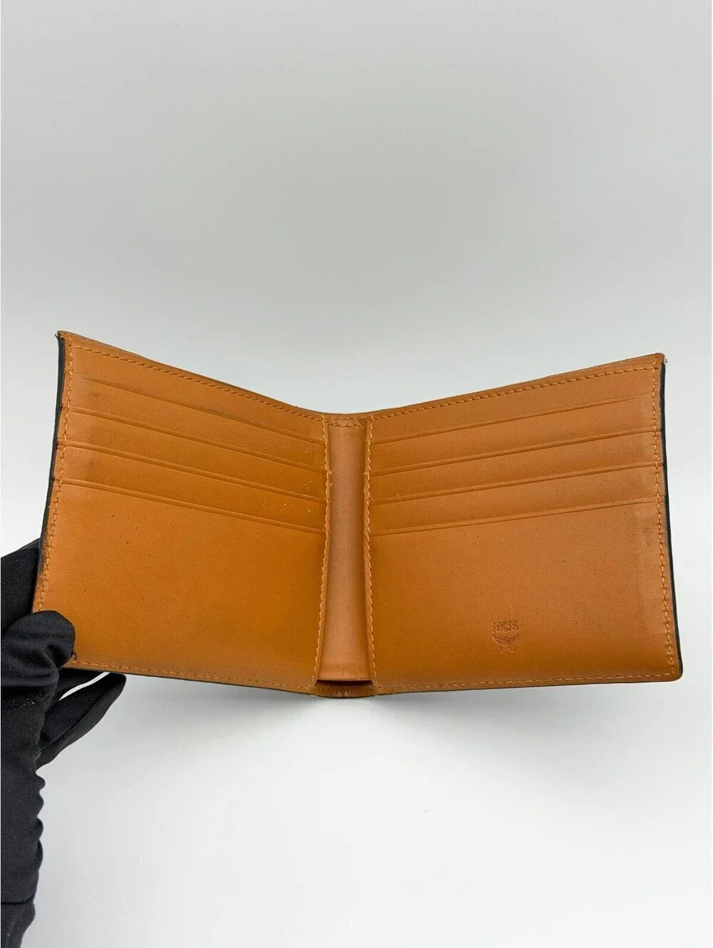 MCM Bifold Black Wallet in Visetos Original Cardholder